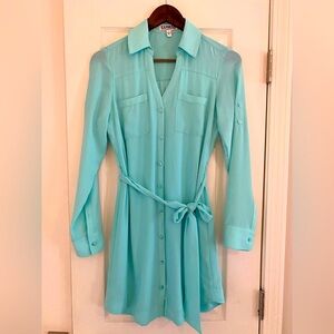 Express, Mint Green, Portofino Shirt Dress, size XS/P, worn once.